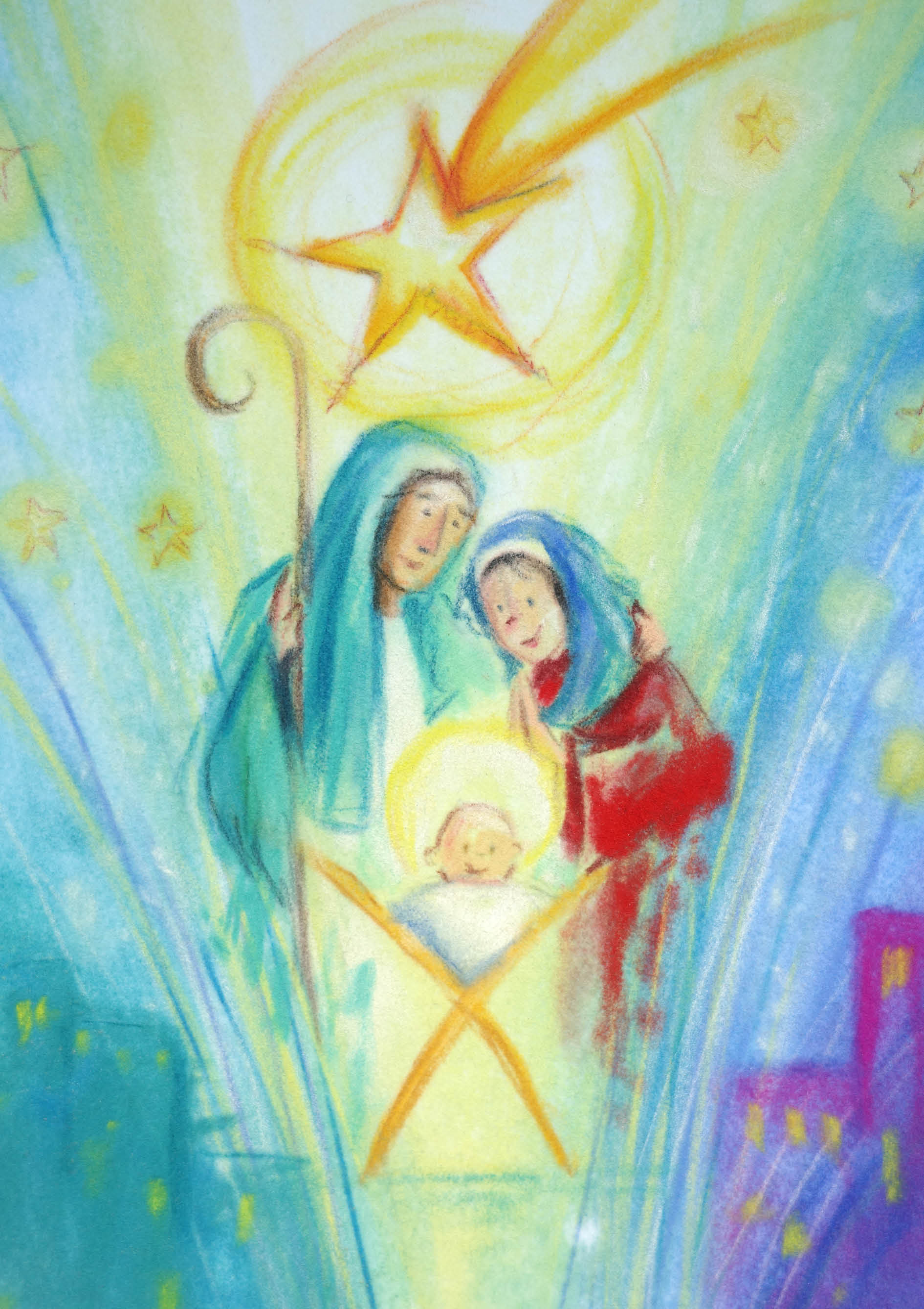 Kunst-Klappkarte - Geboren für uns