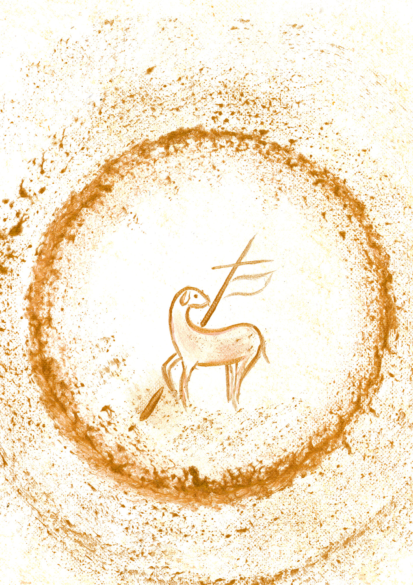 Kunst-Klappkarte - Osterlamm