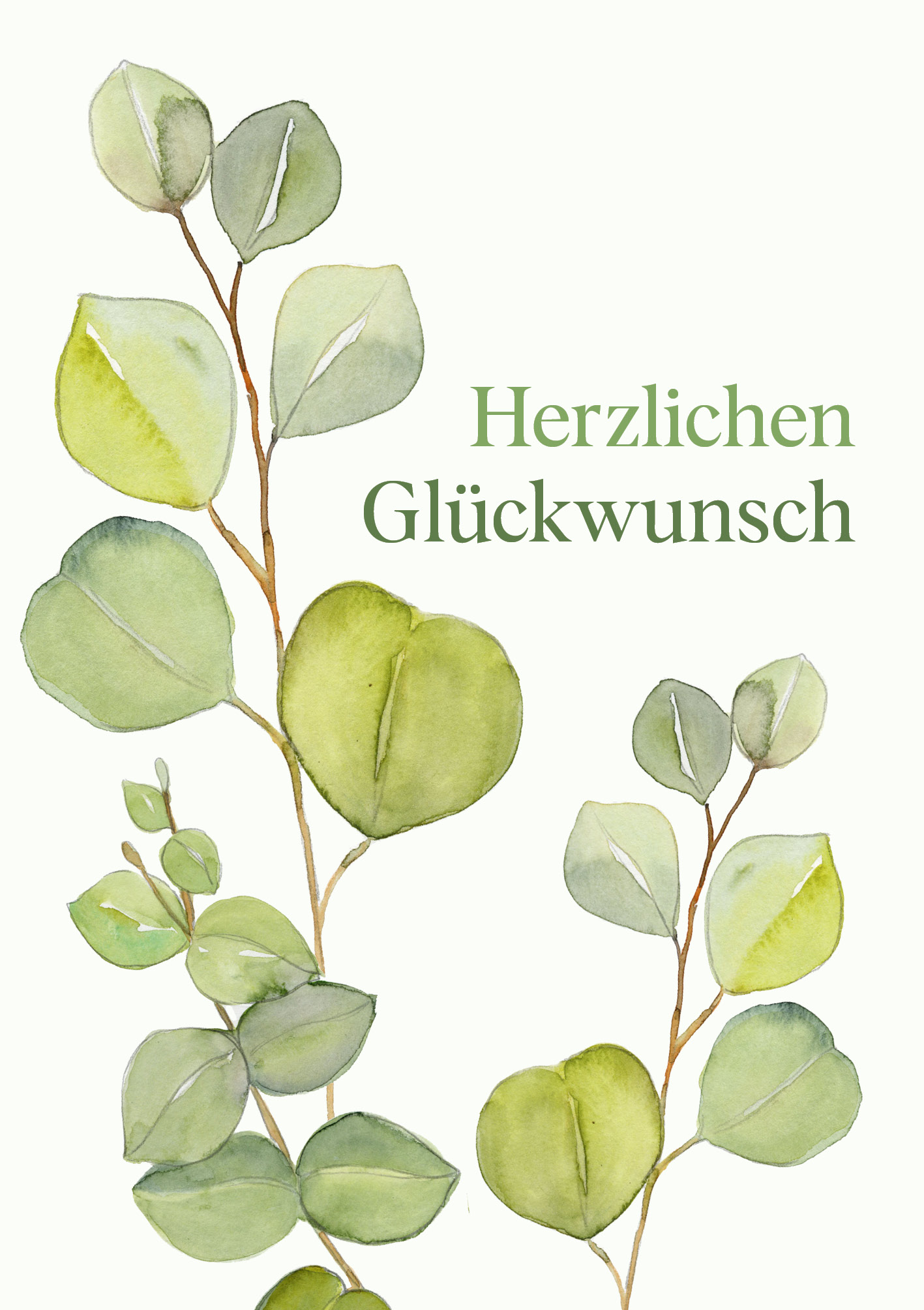 Kunst-Klappkarte - Zartes Grün