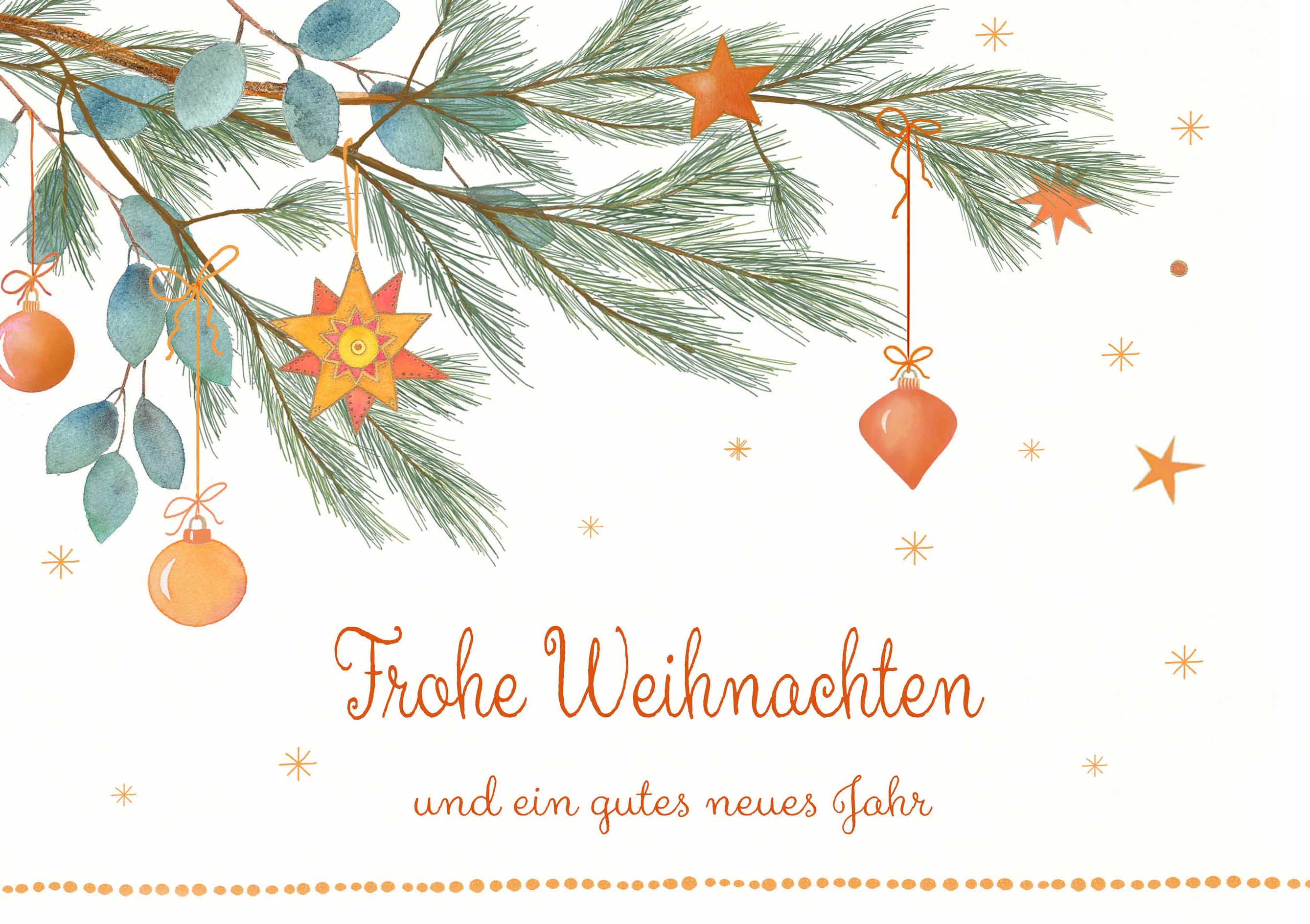 Kunst-Klappkarte - Festlicher Zweig