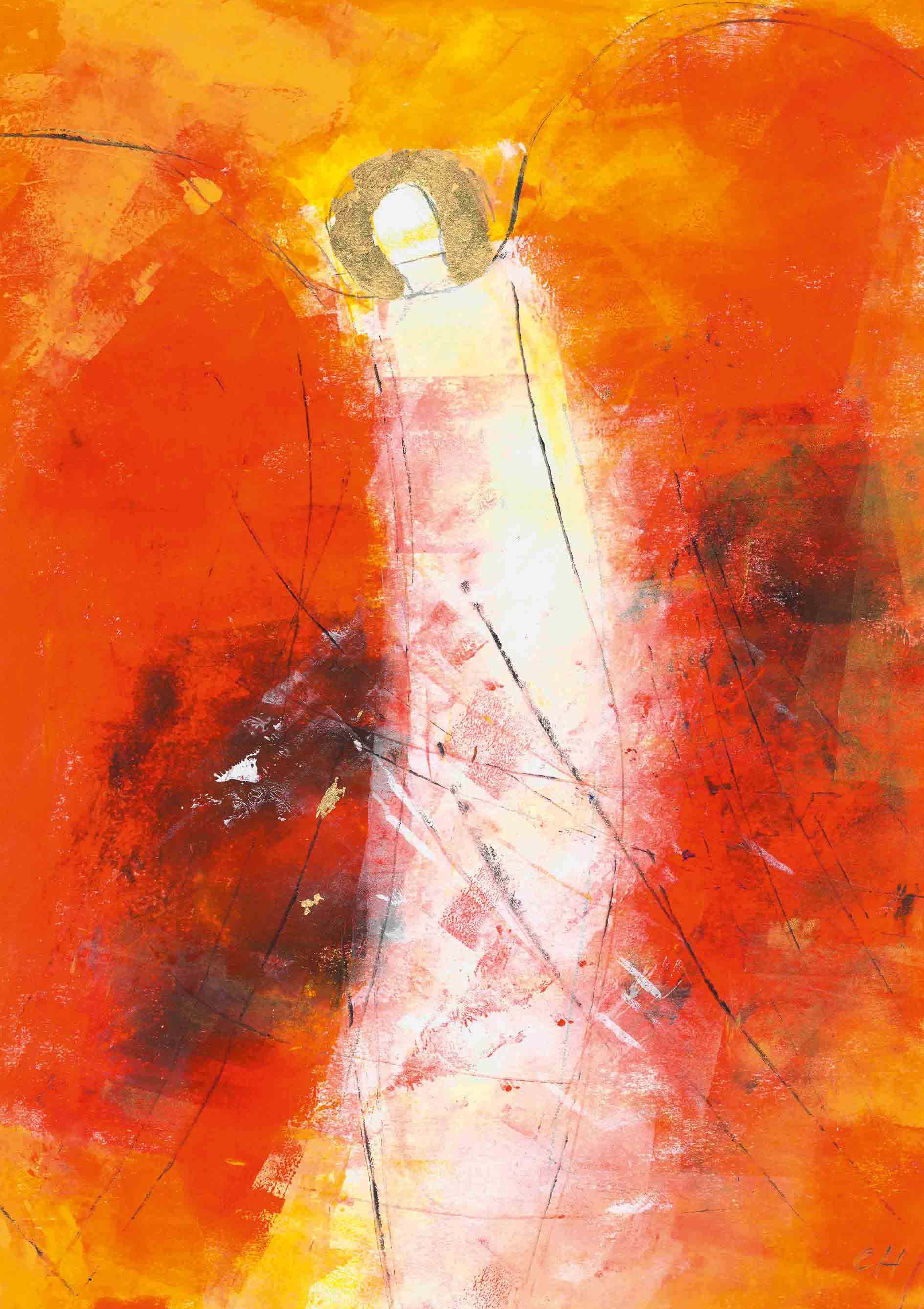 Kunst-Klappkarte - Im Herzen berührt