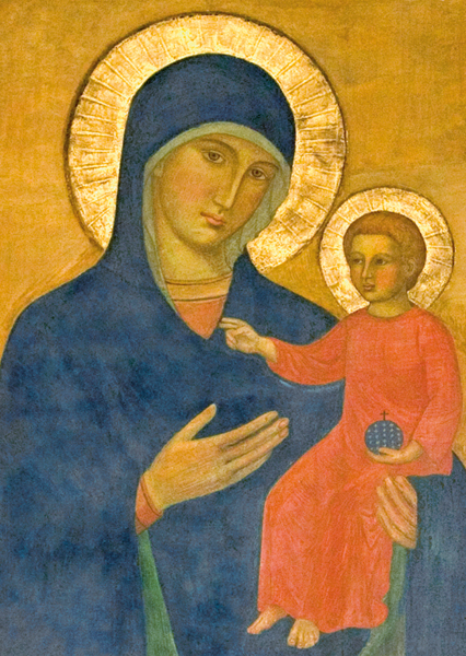 Kunst-Postkarte - Madonna mit Kind