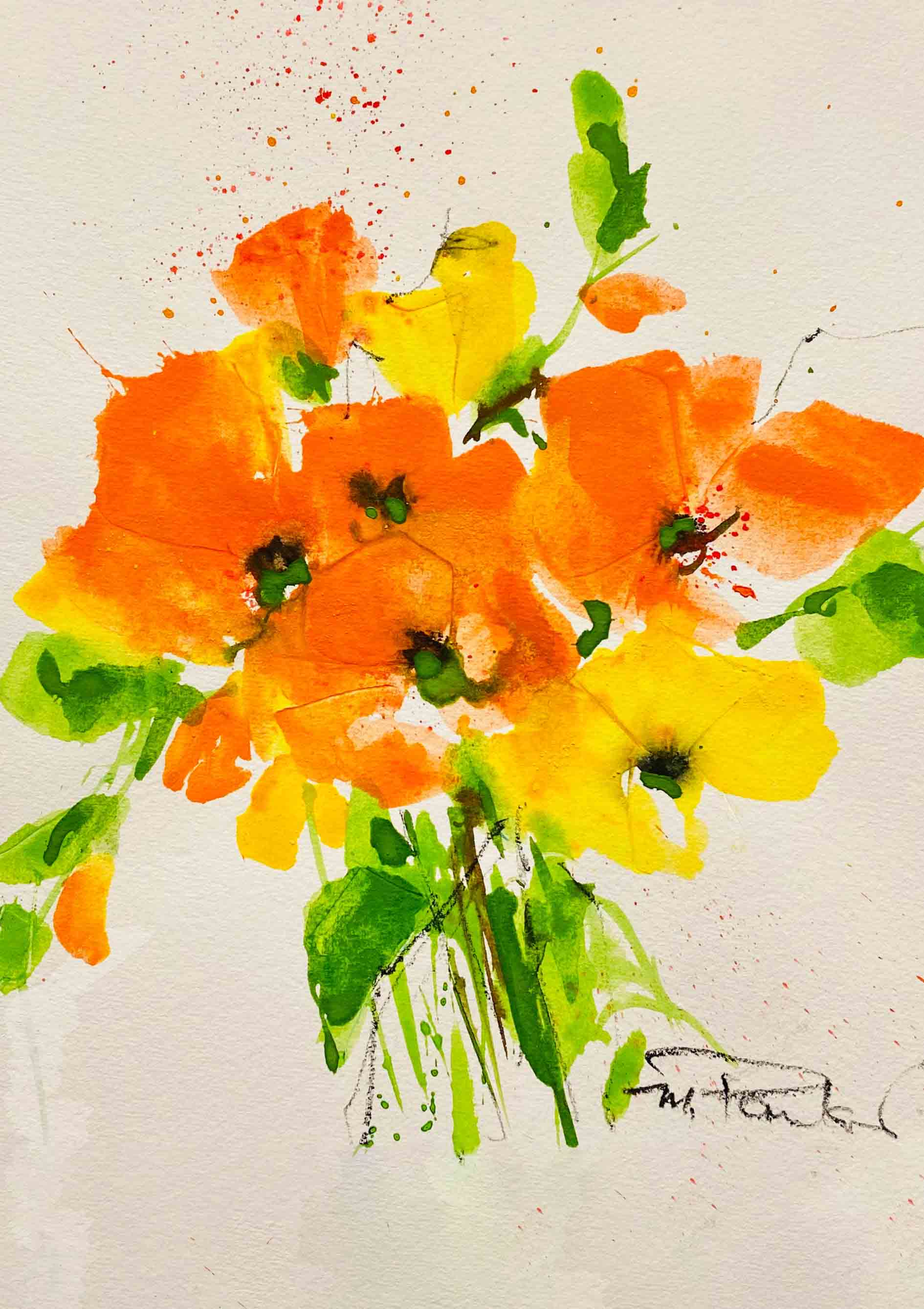 Kunst-Klappkarte - Ein Traum von Strauß