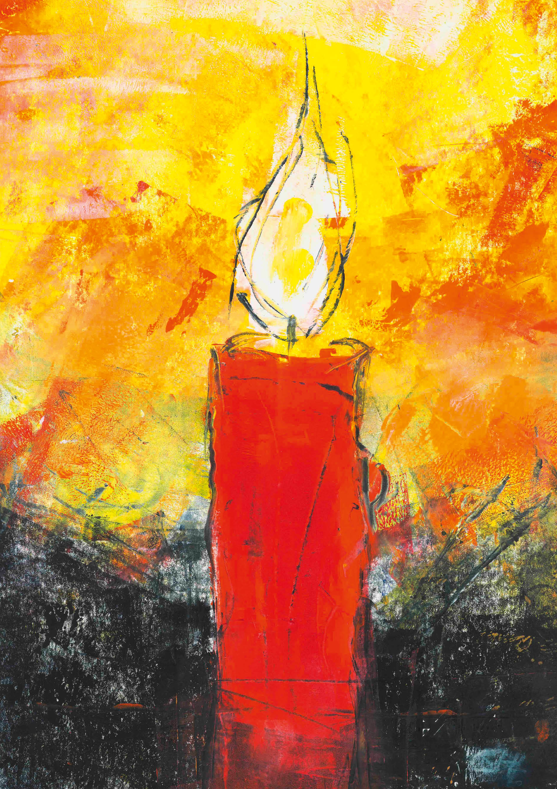 Kunst-Klappkarte - Das Licht der Kerze