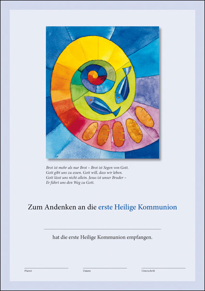 Urkunde zur Erstkommunion