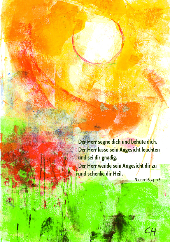 Kunst-Postkarte - Viel Glück und viel Segen