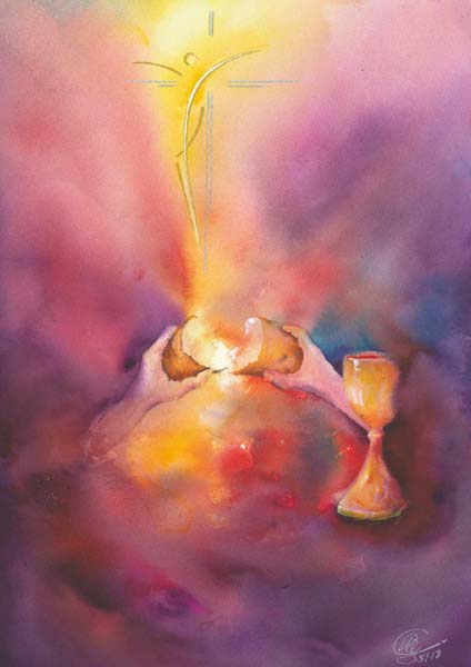 Klappkarte - Brot für das Leben gebrochen