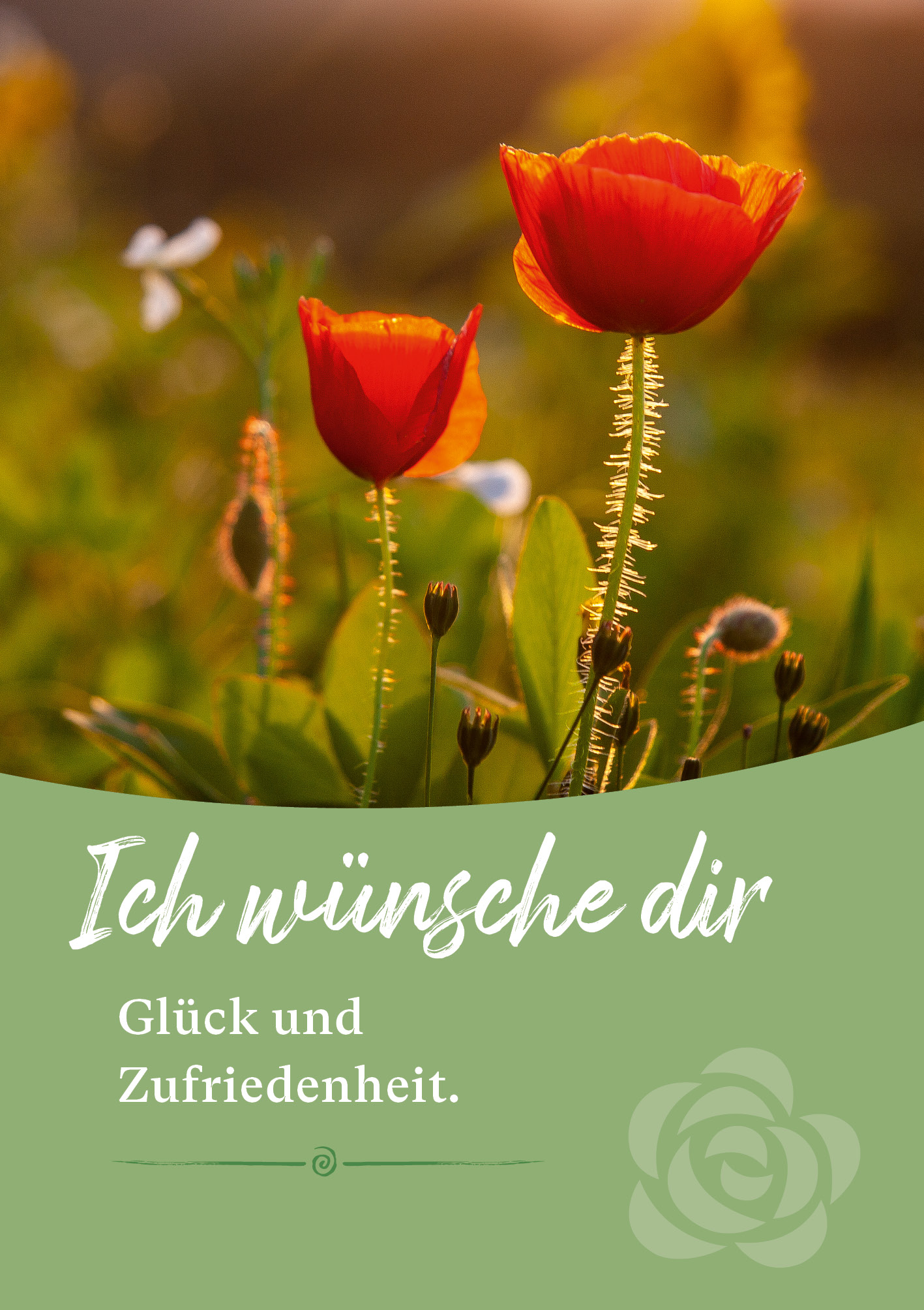 Kunst-Postkarte - Glück und Zufriedenheit