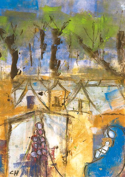 Klappkarte - Mitten in der Not schlägt Gott sein Zelt auf