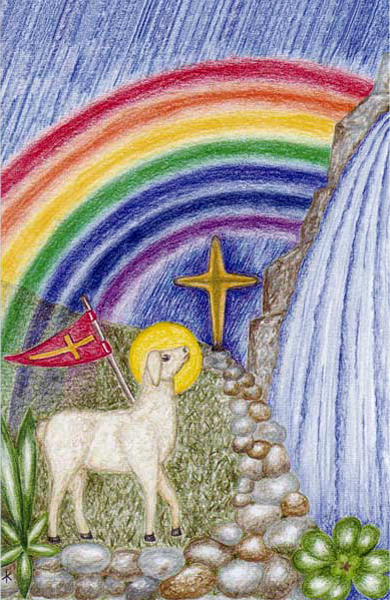 Bildchen - Gotteslamm - Friedenszeichen - Lebensquell