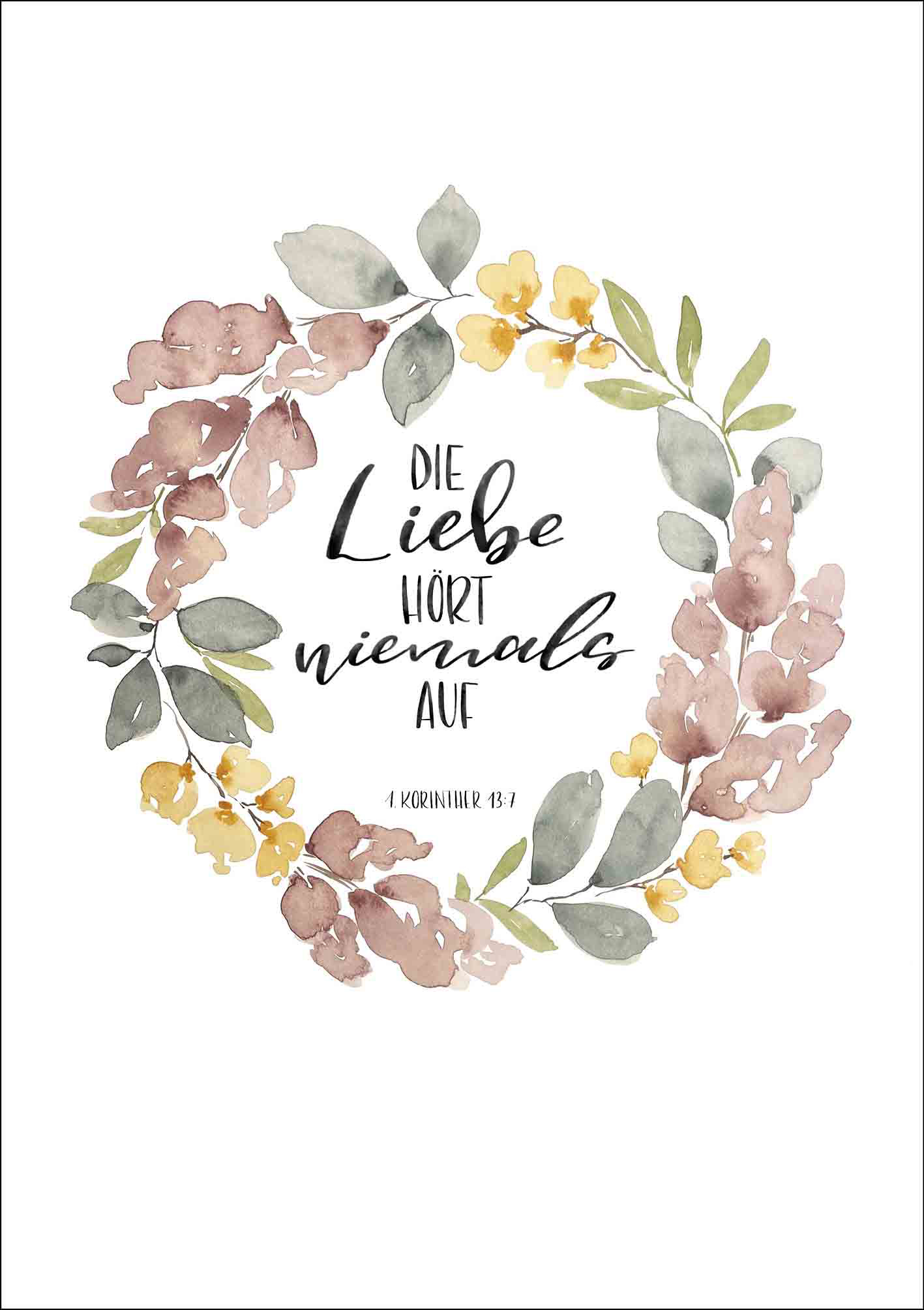 Klappkarte - Die Liebe hört niemals auf