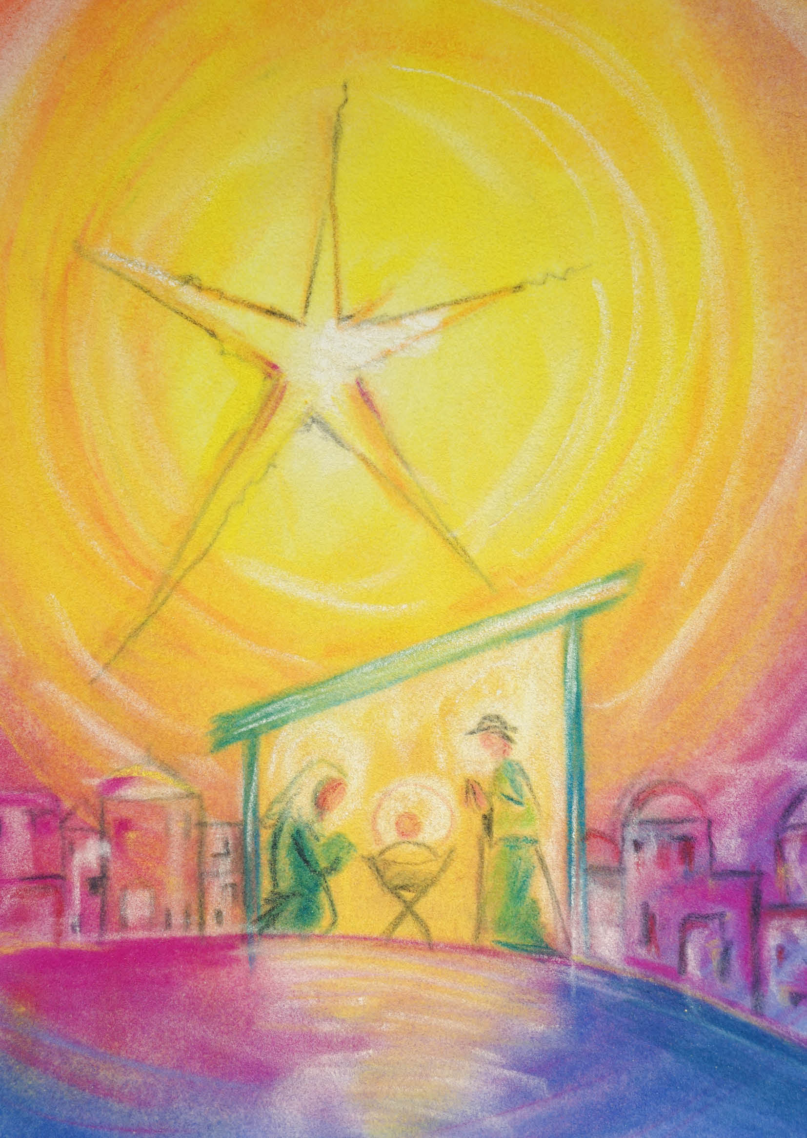 Kunst-Postkarte - Stern über Betlehem