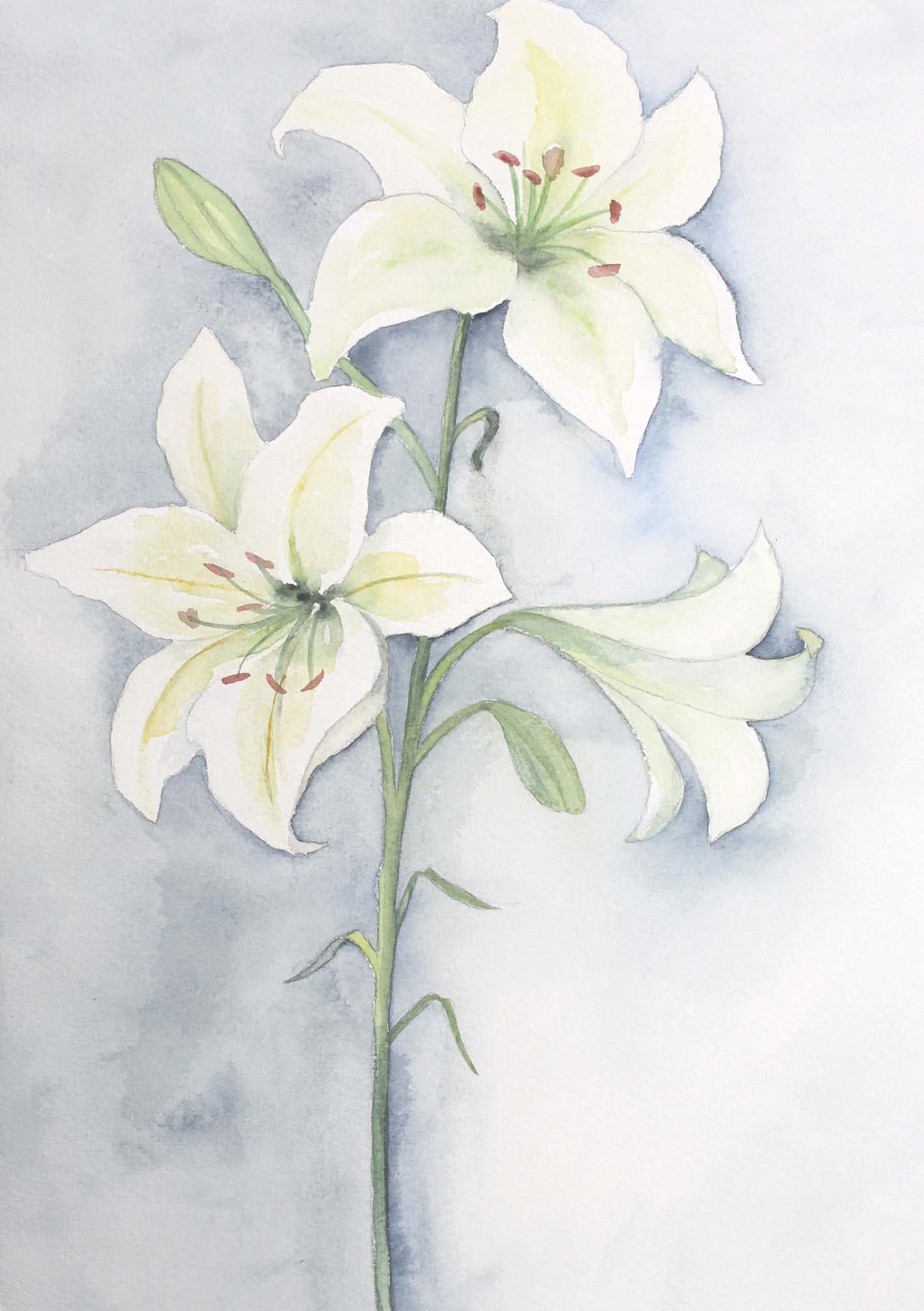 Kunst-Klappkarte - Ein Blumengruß zum Abschied