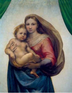 Klappkarte - Maria mit dem Kind, Sixtinische Madonna