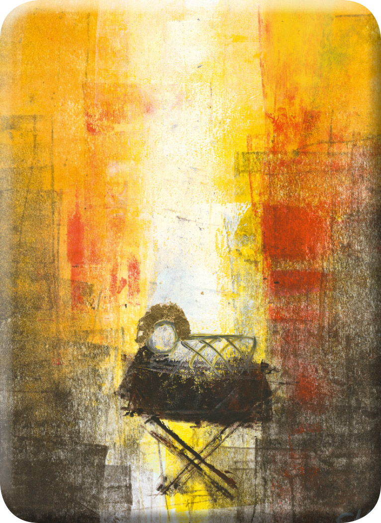 Deko-Magnet - Hell strahlt die Krippe