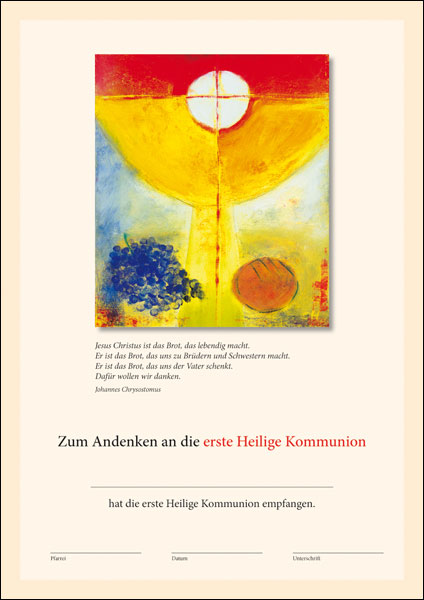 Urkunde zur Erstkommunion