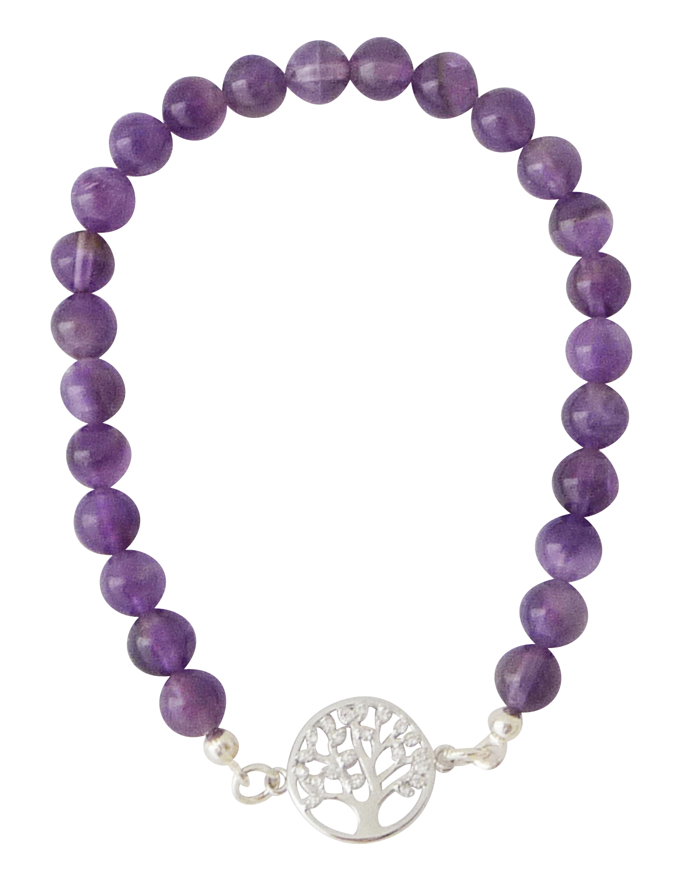 Halb-Edelstein-Armband mit Lebensbaum "Amethyst"