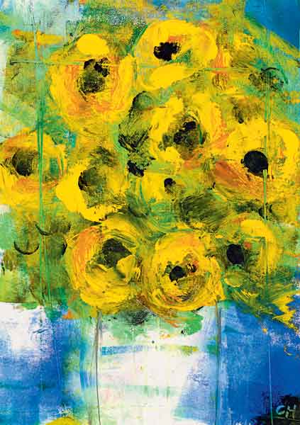 Kunst-Postkarte - Sonnenblumen