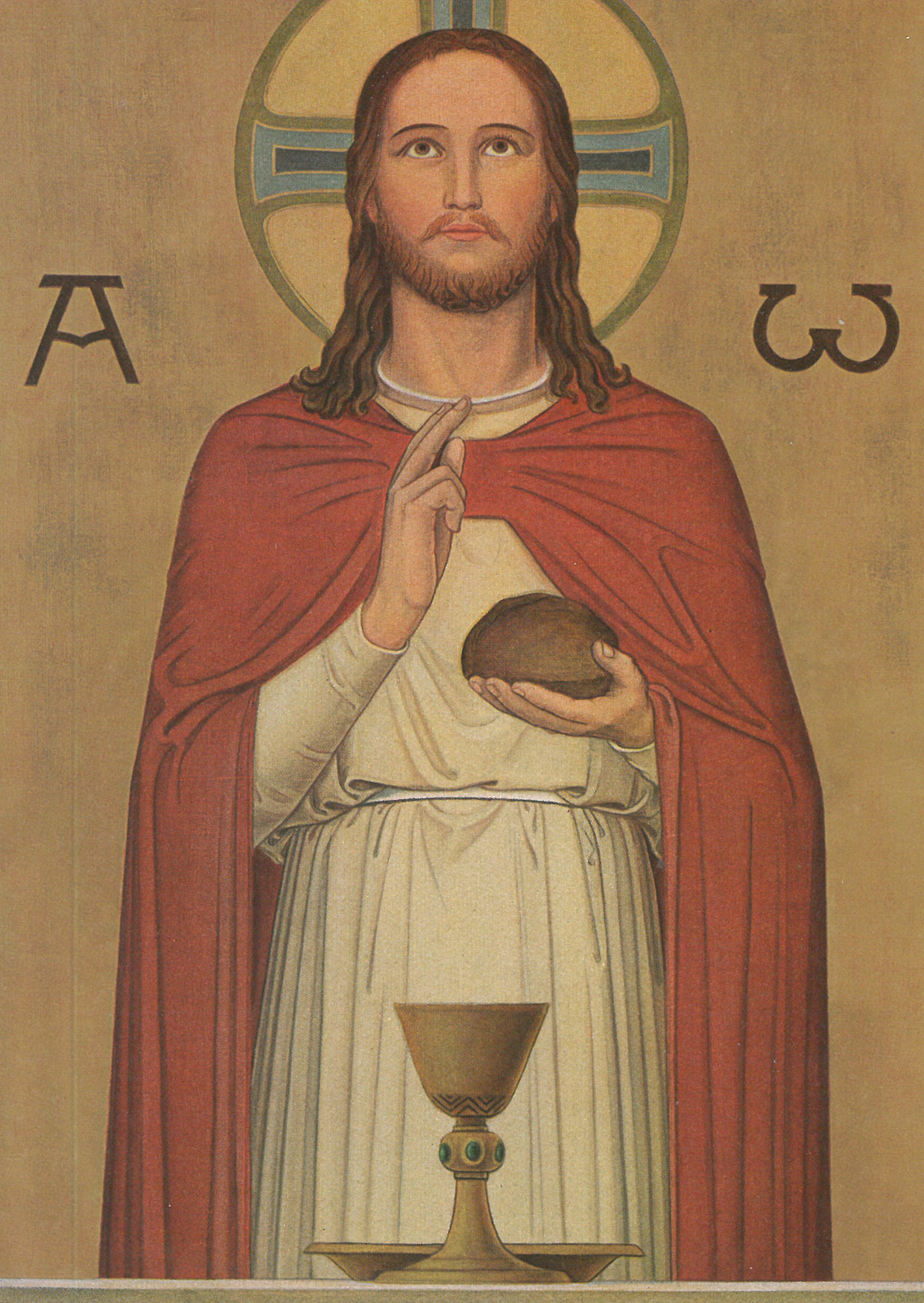 Kunst-Postkarte - Brot und Wein