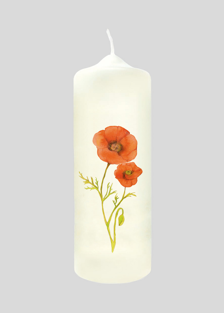 Kerze - Zarter Mohn