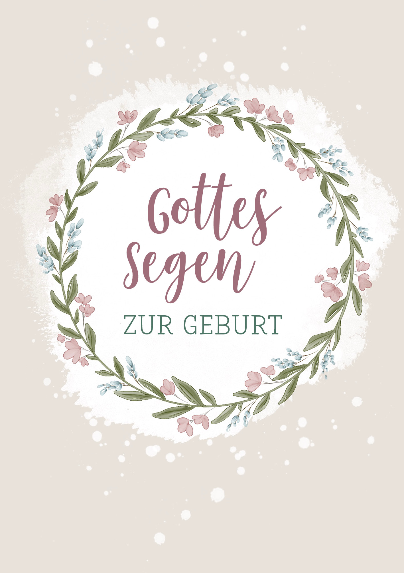 Kunst-Klappkarte - Gottes Segen zur Geburt