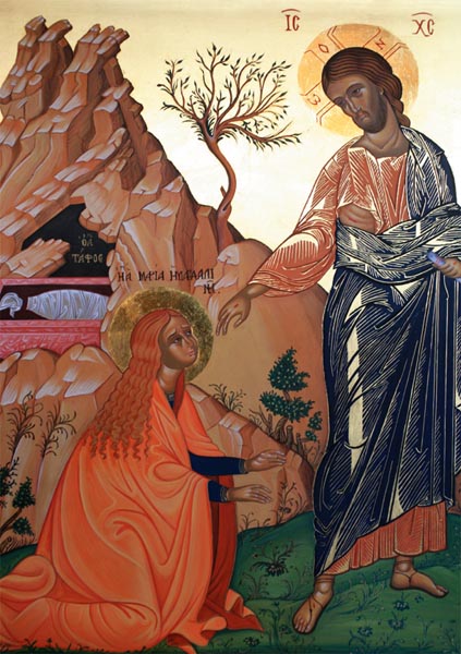Kunst-Postkarte - Der Auferstandene und Maria Magdalena