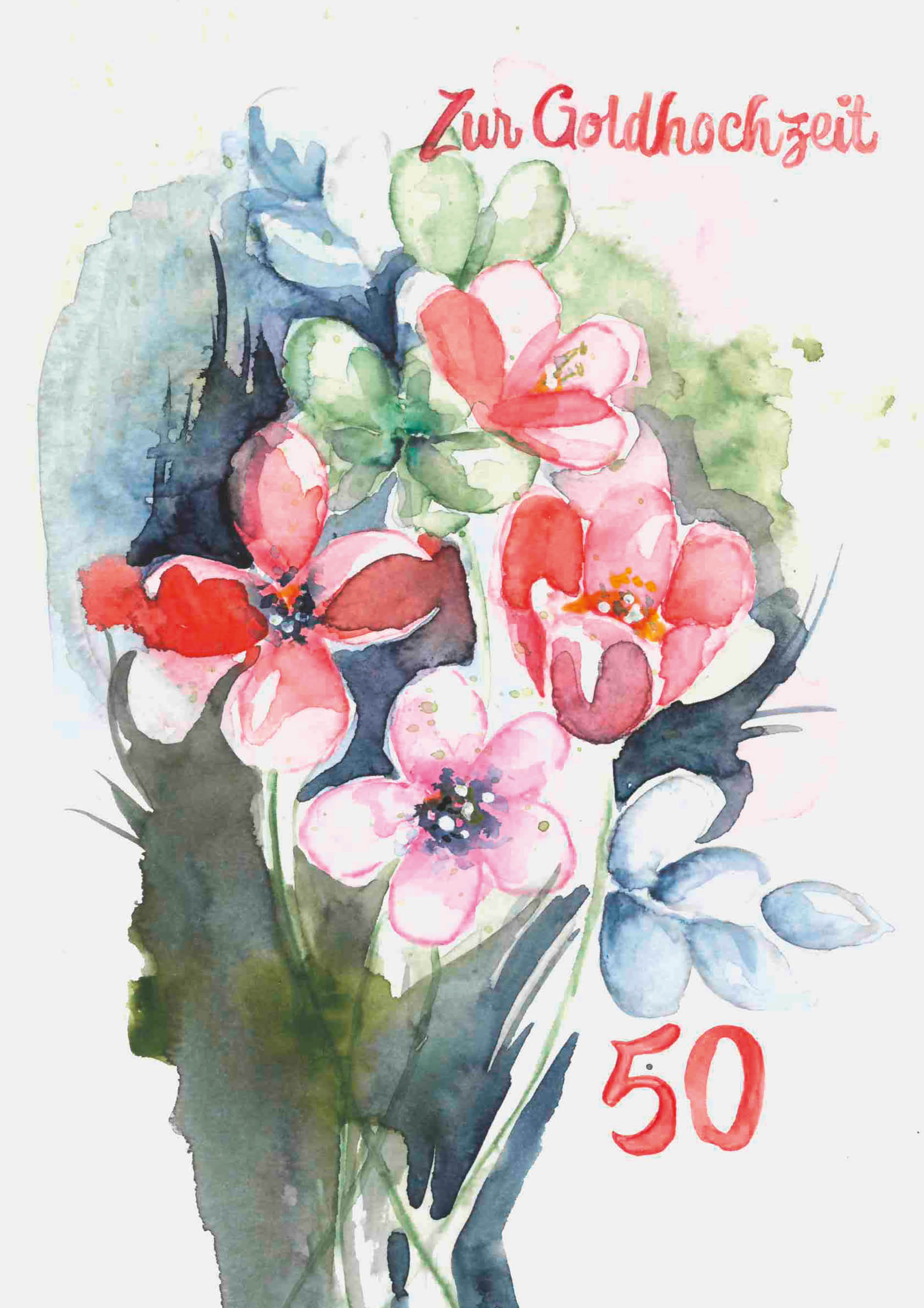 Kunst-Klappkarte - Blumen der Liebe