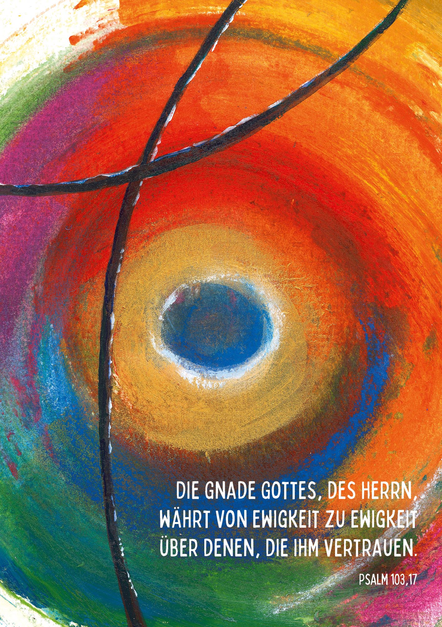 Klappkarte - Das Kreuz im Farbenlicht