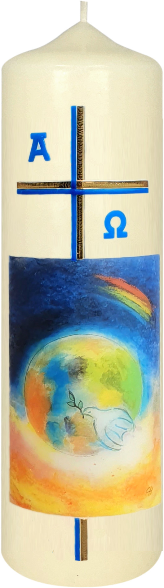 Tisch-/Altarkerze - Friede für die Welt