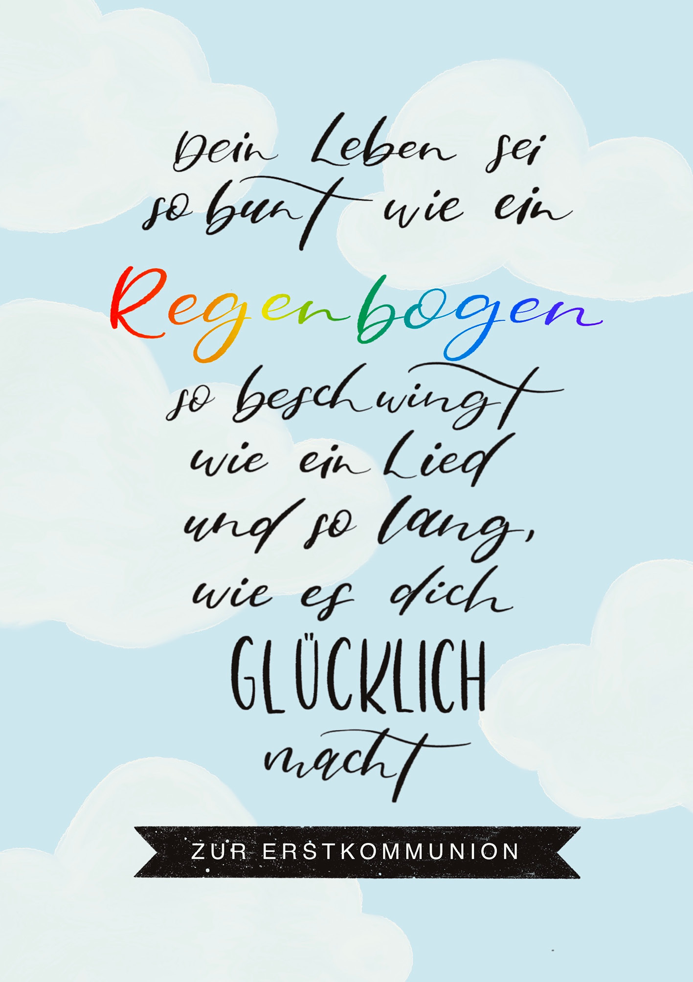 Kunst-Klappkarte - Ein Regenbogen für Dich