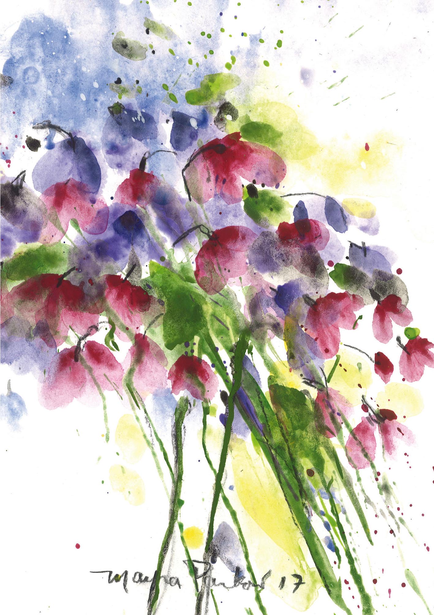 Klappkarte - Bunte Grüße