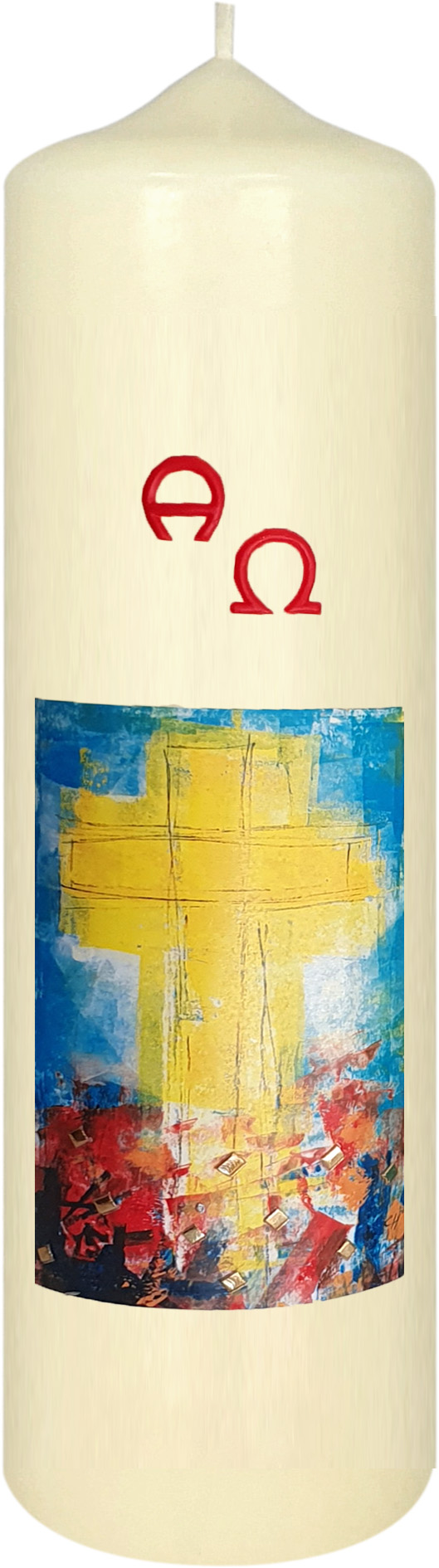 Tisch-/Altarkerze - Das Kreuz im Licht der Auferstehung