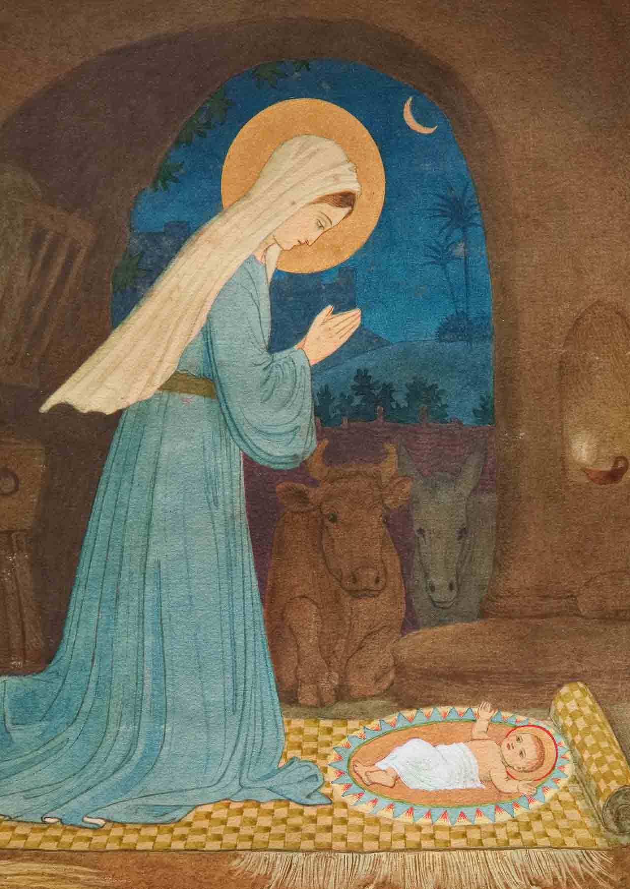 Kunst-Postkarte - Andächtiges Staunen