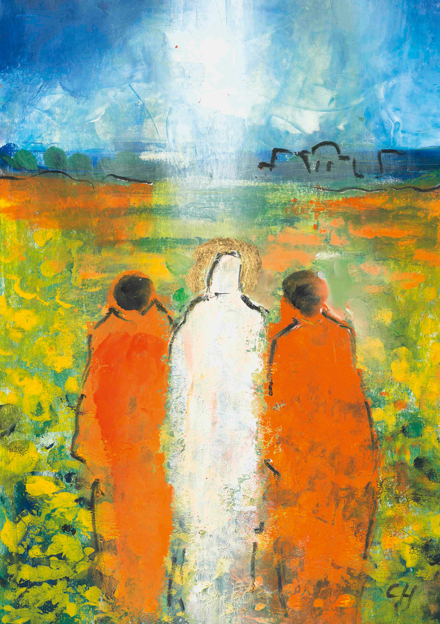 Kunst-Klappkarte - Gemeinsam auf dem Weg