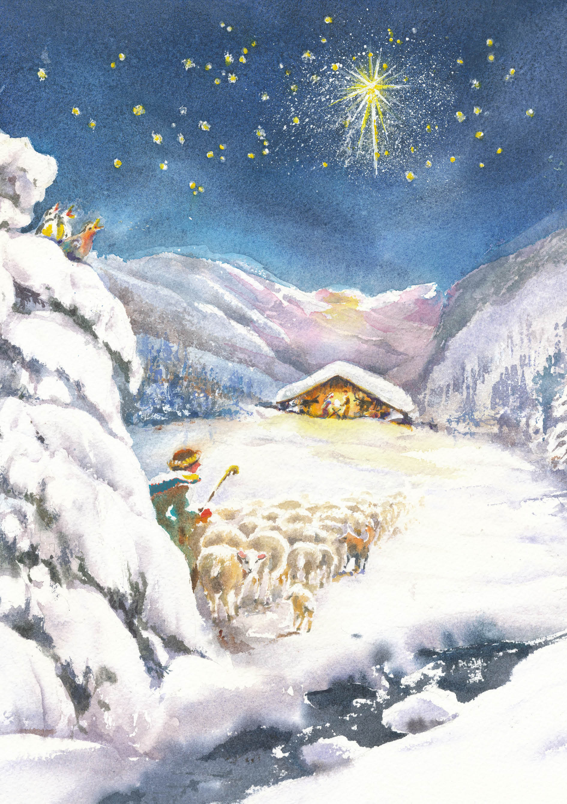 Kunst-Klappkarte - Winterzauber