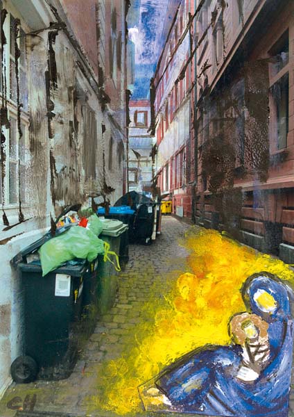 Klappkarte - Weihnachten bricht sich Bahn