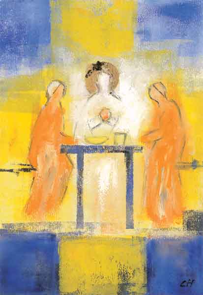 Kunst-Postkarte - Begegnung