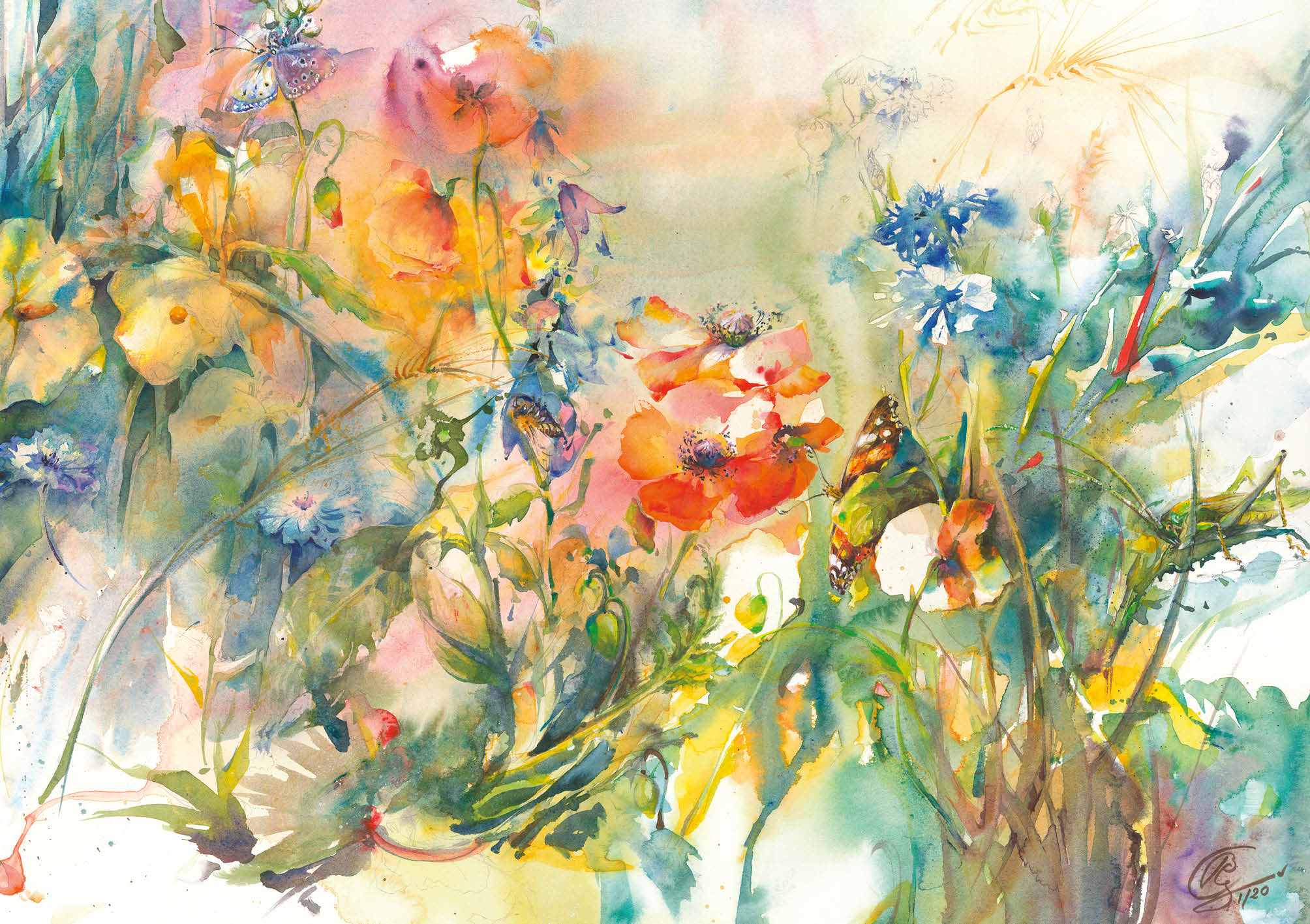 Blumensamen-Karte - Insekten am Wiesenrand