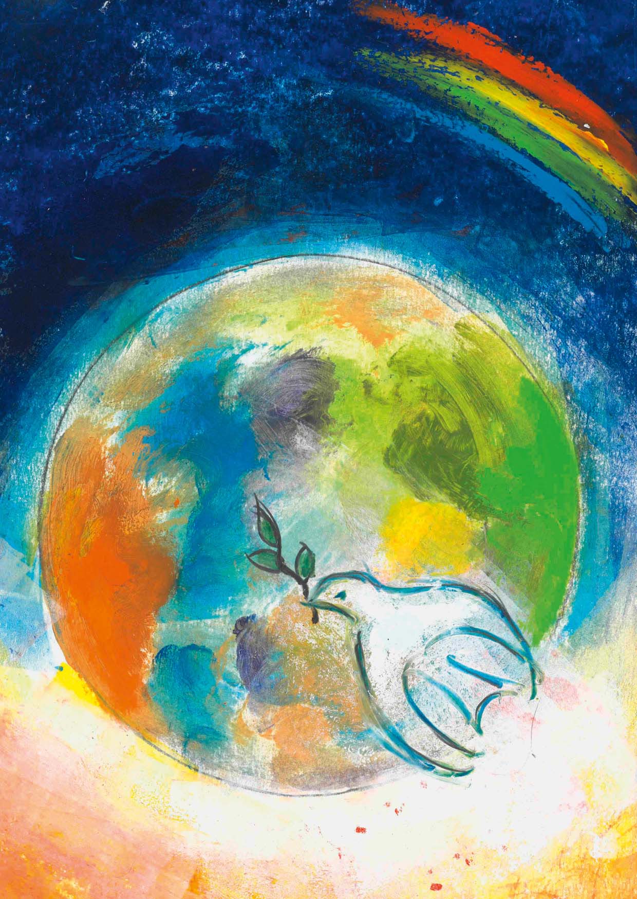 Kunst-Postkarte - Friede für die Welt