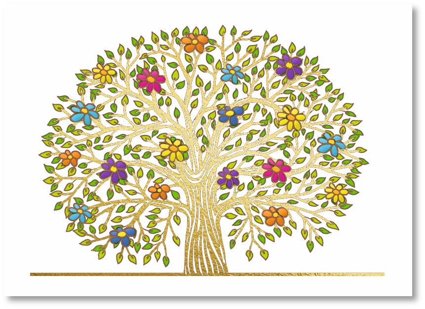 Premium-Klappkarte - Blüten der Freude