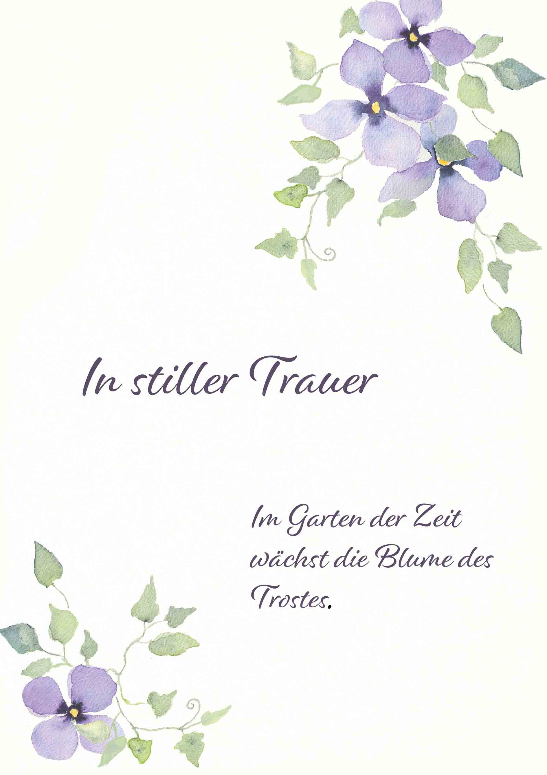 Kunst-Klappkarte - Trauer, der Verheißung blüht