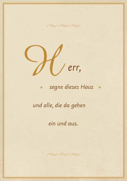 Urkunde zur Haussegnung