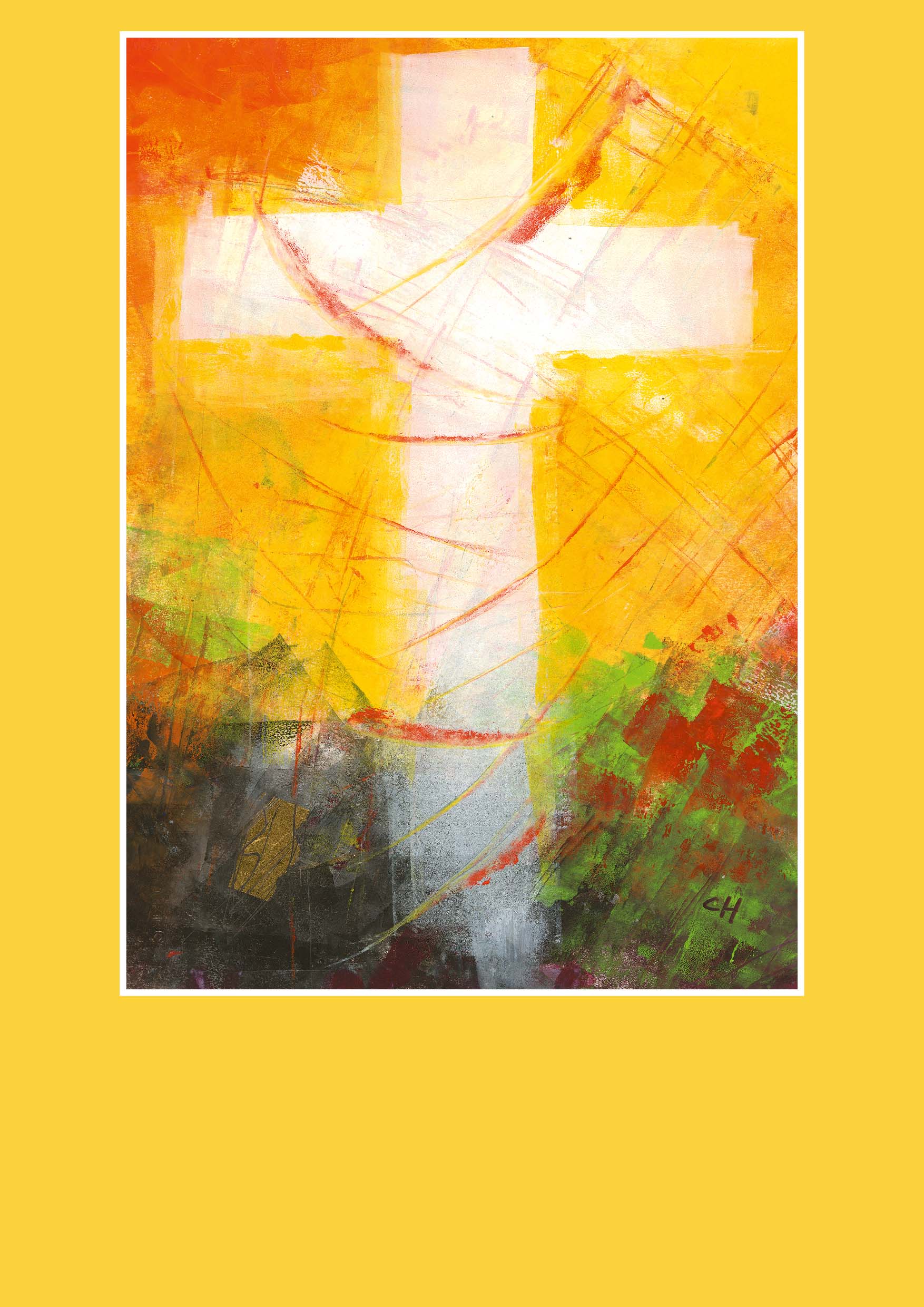 Pfarrbriefmantel - Lebenshell erstrahlt das Kreuz