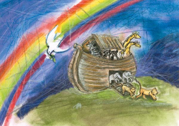 Klappkarte - Frieden bringt mir der Regenbogen