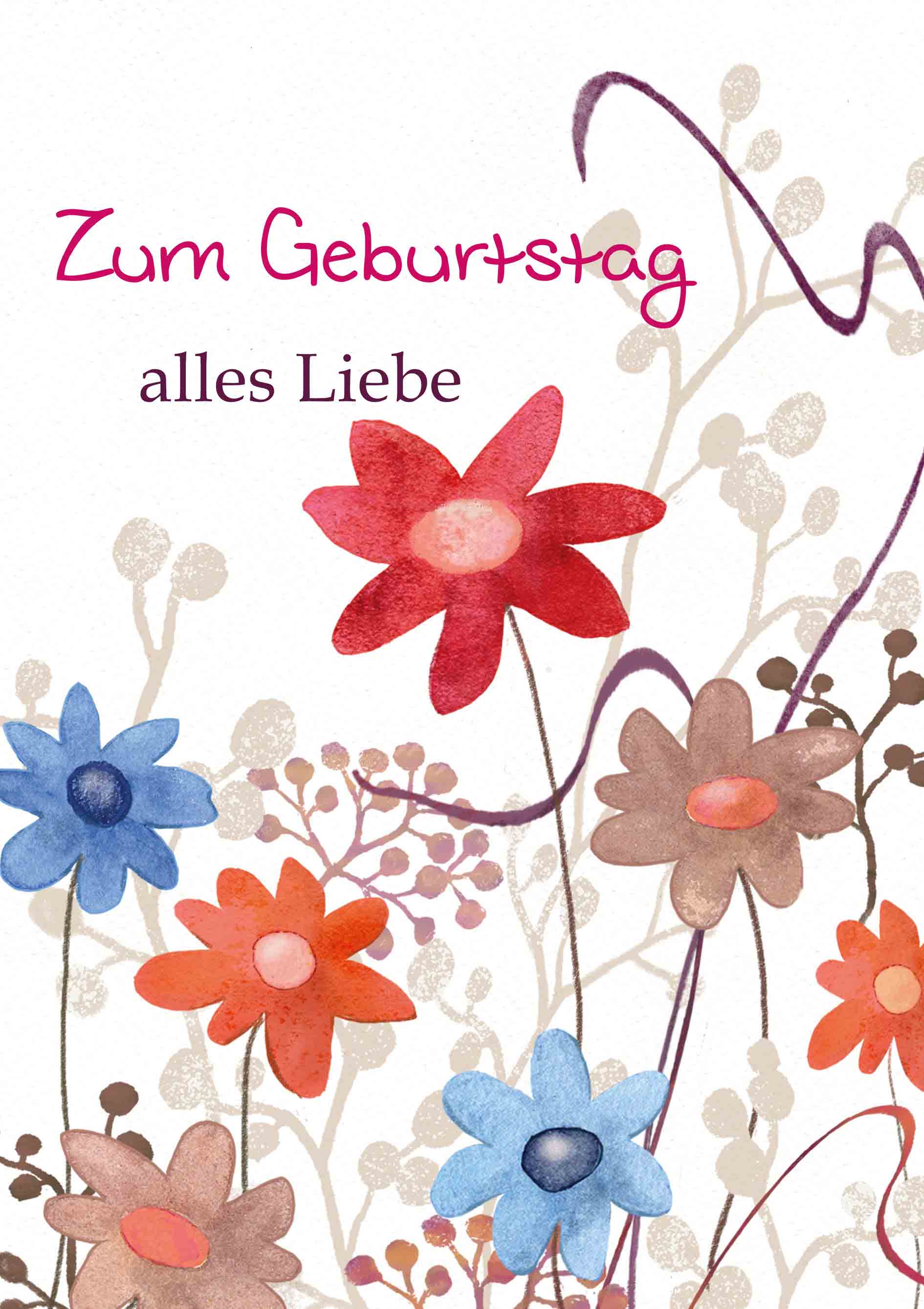 Kunst-Klappkarte - Blütentanz