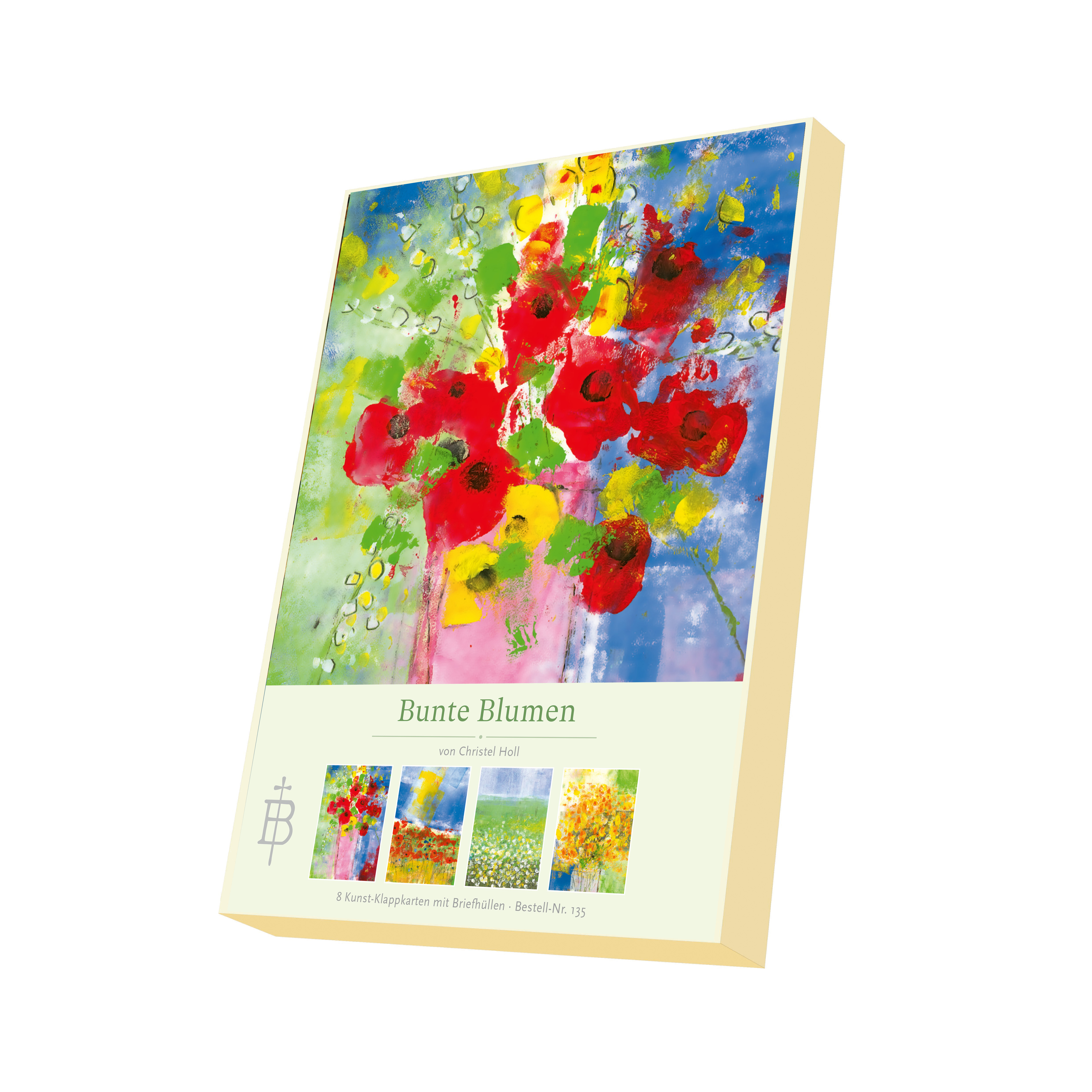 Kartenbox - Bunte Blumen von Christel Holl