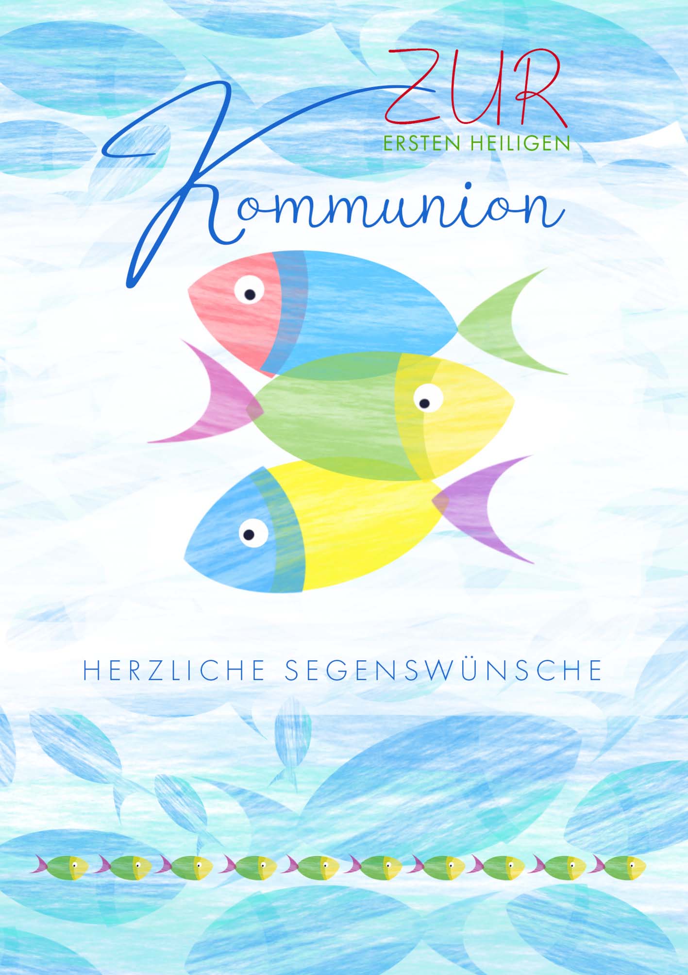 Kunst-Klappkarte - Fische im Zeichen des Glaubens