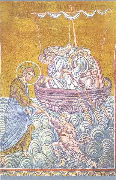 Bildchen - Christus rettet den Apostel Petrus