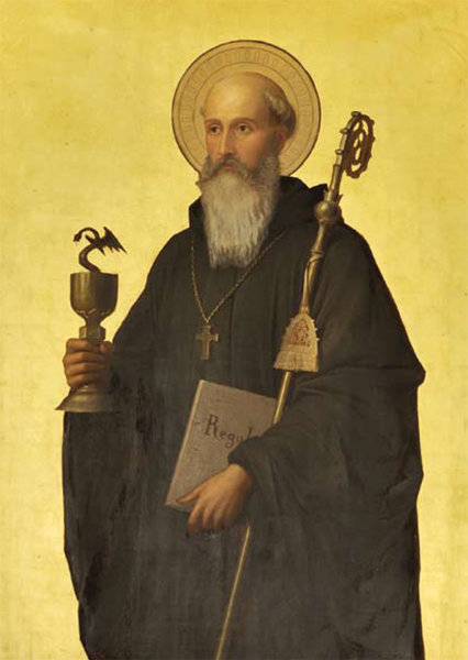 Kunst-Postkarte - Der heilige Benedikt