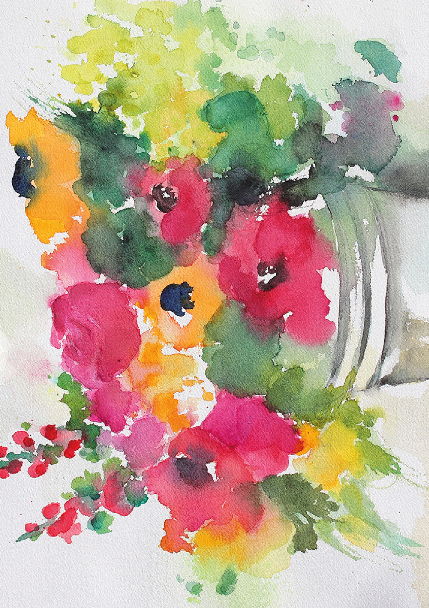 Klappkarte - Bunte Blumen